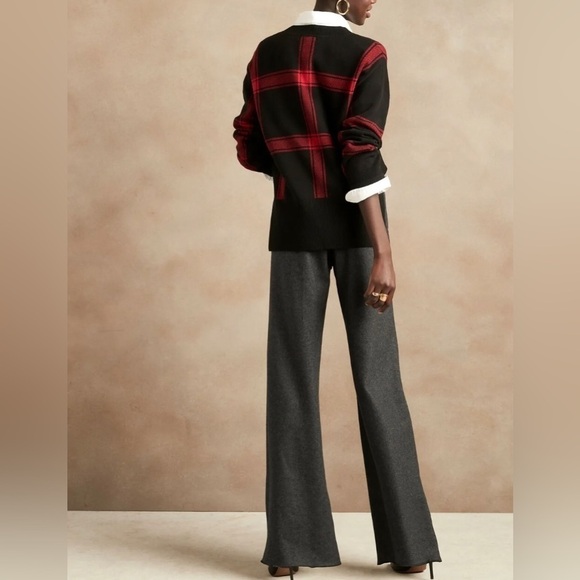 NWT! Banana Republic Olive Green High-Rise Wide-Leg Italian Wool-Blend Pant💛 - Picture 7 of 10